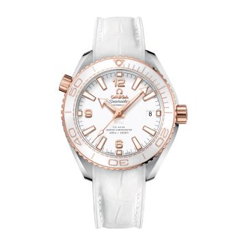 Omega Seamaster Planet Ocean 600M Co-Axial 39.5 Master Chronometer Stainless Steel / Sedna Gold / White / Alligator
