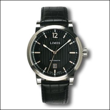 Limes Chyros Automatic - Black / black leather strap (Croco)