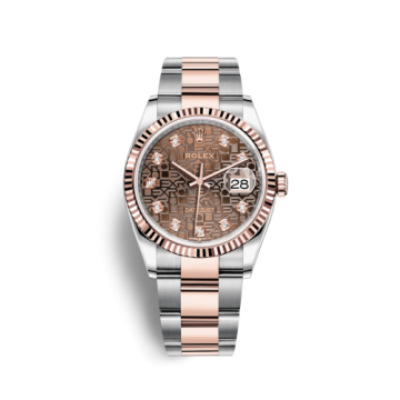 Rolex Datejust 36 Stainless Steel / Everose / Fluted / Chocolate Computer / Oyster