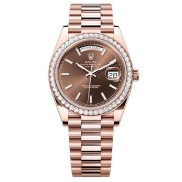 Rolex Day-Date 40 Everose - Diamond / Chocolate