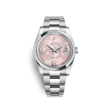 Rolex Datejust 36 Stainless Steel Domed / Oyster / Pink Floral