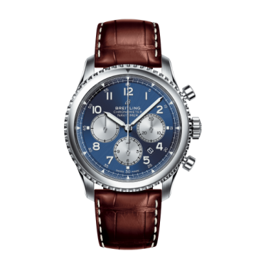 Breitling Navitimer 8 B01 Chronograph 43 Stainless Steel / Blue / Brown Croco