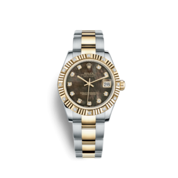 Rolex Datejust 31 Rolesor Yellow Fluted Diamond / Oyster / Black MOP