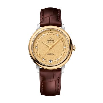 Omega De Ville Prestige Co-Axial 32.7 Stainless Steel / Yellow Gold / Vintage Champagne Silk