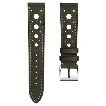 Boutsen Racing Handmade Patina Leather Watch Strap - Khaki - 21mm