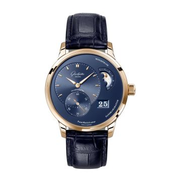 Glashütte Original PanoMatic Lunar Red Gold / Blue / Alligator / Folding