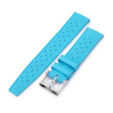 Quick Release Sky Blue Tropical-Style Pro FKM rubber watch strap, 18mm - 22mm - 18mm