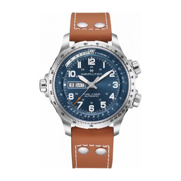 Hamilton Khaki Aviation X Wind Day Date Auto Stainless Steel / Blue
