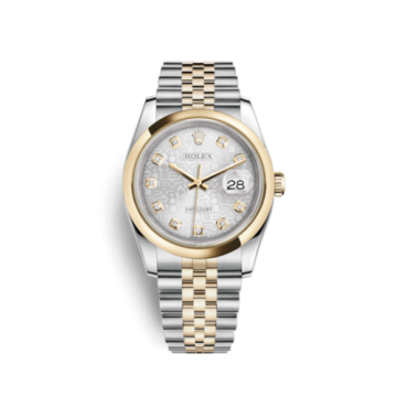Rolex Datejust 36 Rolesor Yellow Domed / Jubilee / Silver Computer