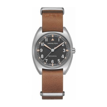 Hamilton Khaki Aviation Pilot Pioneer Mechanical Stainless Steel / Black / Leather