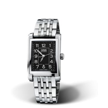 Oris Rectangular Date 24.5 Stainless Steel / Black - Arabic / Bracelet