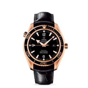 Omega Seamaster Planet Ocean 600M Co-Axial 45.5 Red Gold / Black / Alligator