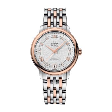 Omega De Ville Prestige Co-Axial 32.7 Stainless Steel / Red Gold / Vintage Silk Silver / Bracelet