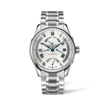 Longines Master Collection 44 Retrograde Stainless Steel / Silver-Roman / Bracelet
