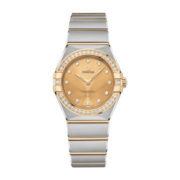 Omega Constellation Manhattan 28 Quartz Stainless Steel / Yellow Gold / Champagne-Diamond / Diamond