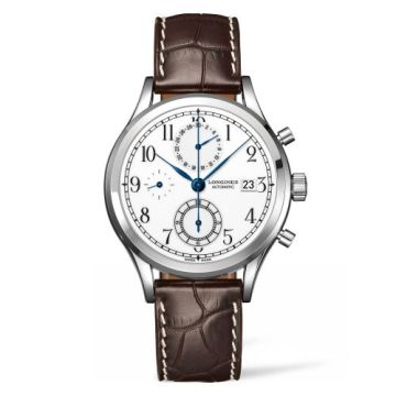 Longines Heritage Classic Chrono Stainless Steel / White / Strap