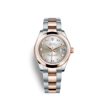 Rolex Datejust 31 Rolesor Everose Domed / Oyster / Silver Diamond