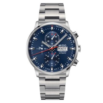 Mido Commander Chronograph Stainless Steel / Blue / Bracelet