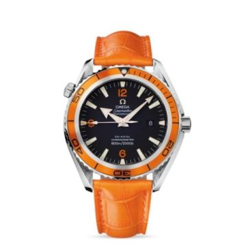 Omega Seamaster Planet Ocean 600M Co-Axial 45.5 Stainless Steel / Orange / Alligator