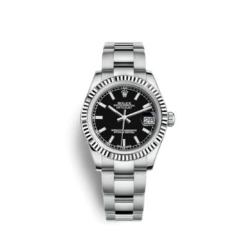 Rolex Datejust 31 Stainless Steel Fluted / Oyster / Black