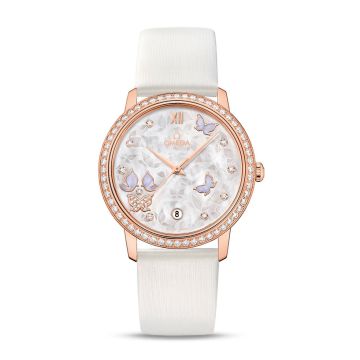 Omega De Ville Prestige Co-Axial 36.8 Red Gold / MOP Butterfly / Diamond