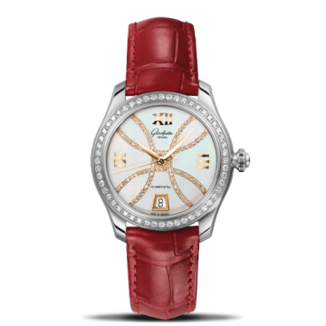 Glashütte Original Lady Serenade Stainless Steel / Diamond / MOP - Index Line / Alligator