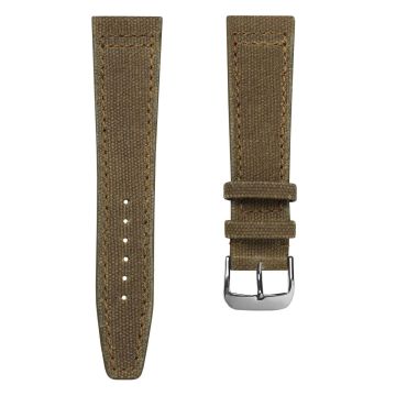 Handmade Two-Piece Canvas Watch Strap - Dune Brown - 22mm