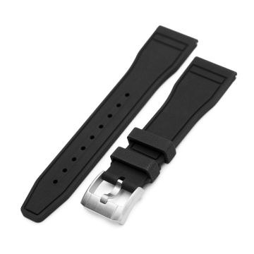 Quick Release Black Pilot FKM rubber watch strap, 20mm or 22mm - 22mm