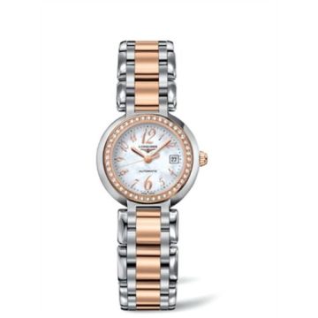 Longines PrimaLuna Automatic 26.5 Two Tone Pink Diamond Funky MOP