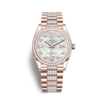 Rolex Day-Date 36 Everose Gold / Diamond / MOP-Diamond / President-Diamond