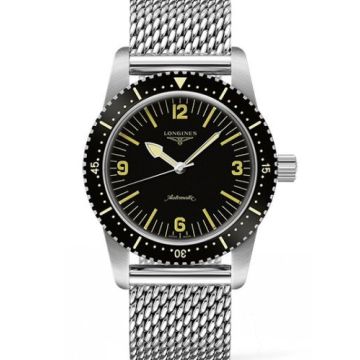 Longines Skin Diver Stainless Steel / Black / Milanese