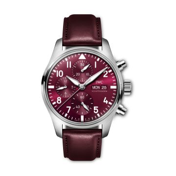 IWC Schaffhausen Pilot's Watch Chronograph 41 Stainless Steel / Burgundy / Chinese New Year