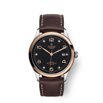 Tudor 1926 39 Stainless Steel / Rose Gold / Black - Diamond / Strap