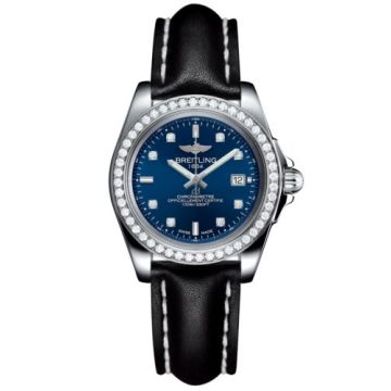 Breitling Galactic 32 Sleek Edition Stainless Steel / Diamond / Horizon Blue Diamond / Calf