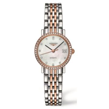 Longines Elegant Collection 25.5 Automatic Stainless Steel / Red Gold / Diamond / MOP