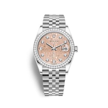 Rolex Datejust 36 Stainless Steel / Diamond / Pink Jubilee / Jubilee