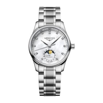 Longines Master Collection 34 Moonphase Stainless Steel / MOP / Bracelet