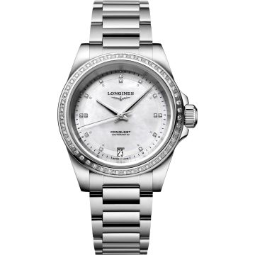 Longines Conquest 34 Stainless Steel - Diamond / MOP / Bracelet