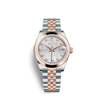 Rolex Datejust 31 Rolesor Everose Domed / Jubilee / Silver Computer