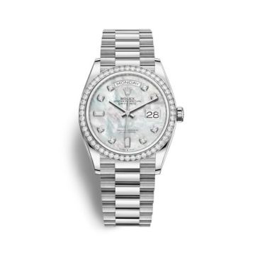 Rolex Day-Date 36 White Gold / Diamond / MOP-Diamond / President