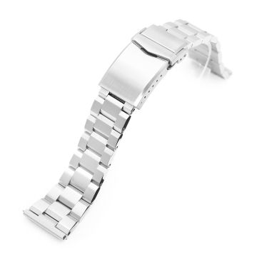 Hexad III QR Watch Band Straight End Quick Release, 316L Stainless Steel Brushed V-Clasp - 20mm