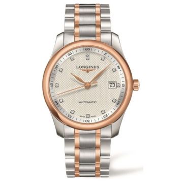 Longines Master Collection 40 Date Stainless Steel / Pink Gold / Silver-Diamond / Bracelet