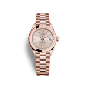 Rolex Lady-Datejust 28 Everose Domed / President / Sundust