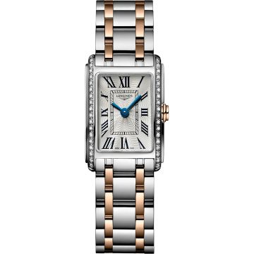 Longines DolceVita 17.4 Quartz Stainless Steel - Pink Gold - Diamond / Silver / Bracelet