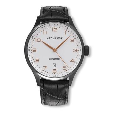 Archimede Klassik 42 TwoTone Stainless Steel / PVD / Silver / Black Leather