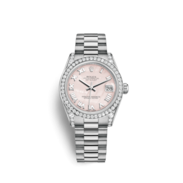 Rolex Datejust 31 White Gold Diamond / President / Pink MOP Roman