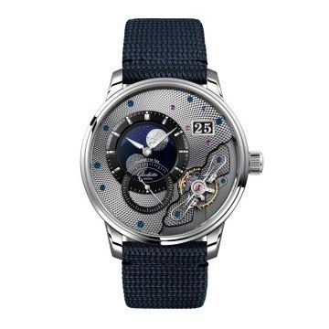 Glashütte Original PanoLunarInverse Platinum / Black / Synthetic - Folding