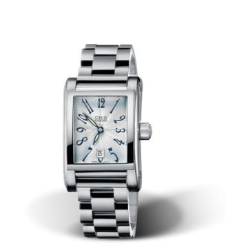 Oris Rectangular Date 24 Stainless Steel / Silver - Arabic / Bracelet