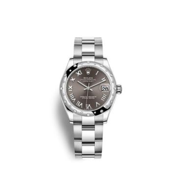 Rolex Datejust 31 Stainless Steel Domed Diamond / Oyster / Grey - Roman