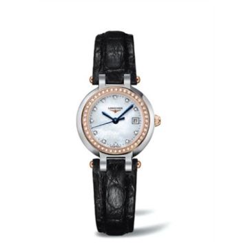 Longines PrimaLuna Quartz 26.5 Stainless Steel / Pink Gold / Diamond / MOP